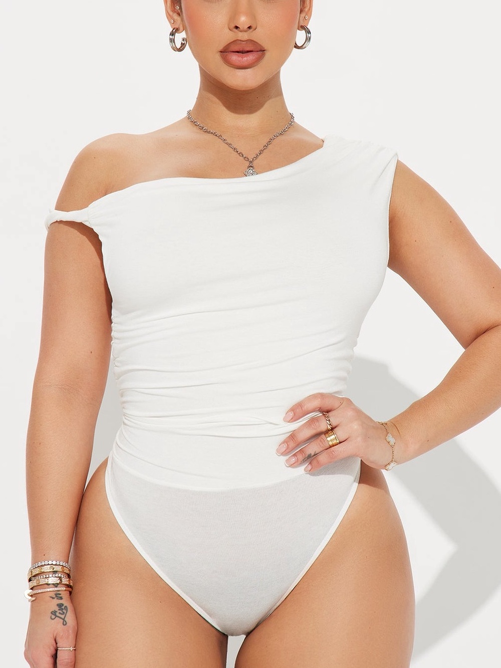 White Off the Shoulder Bodysuit